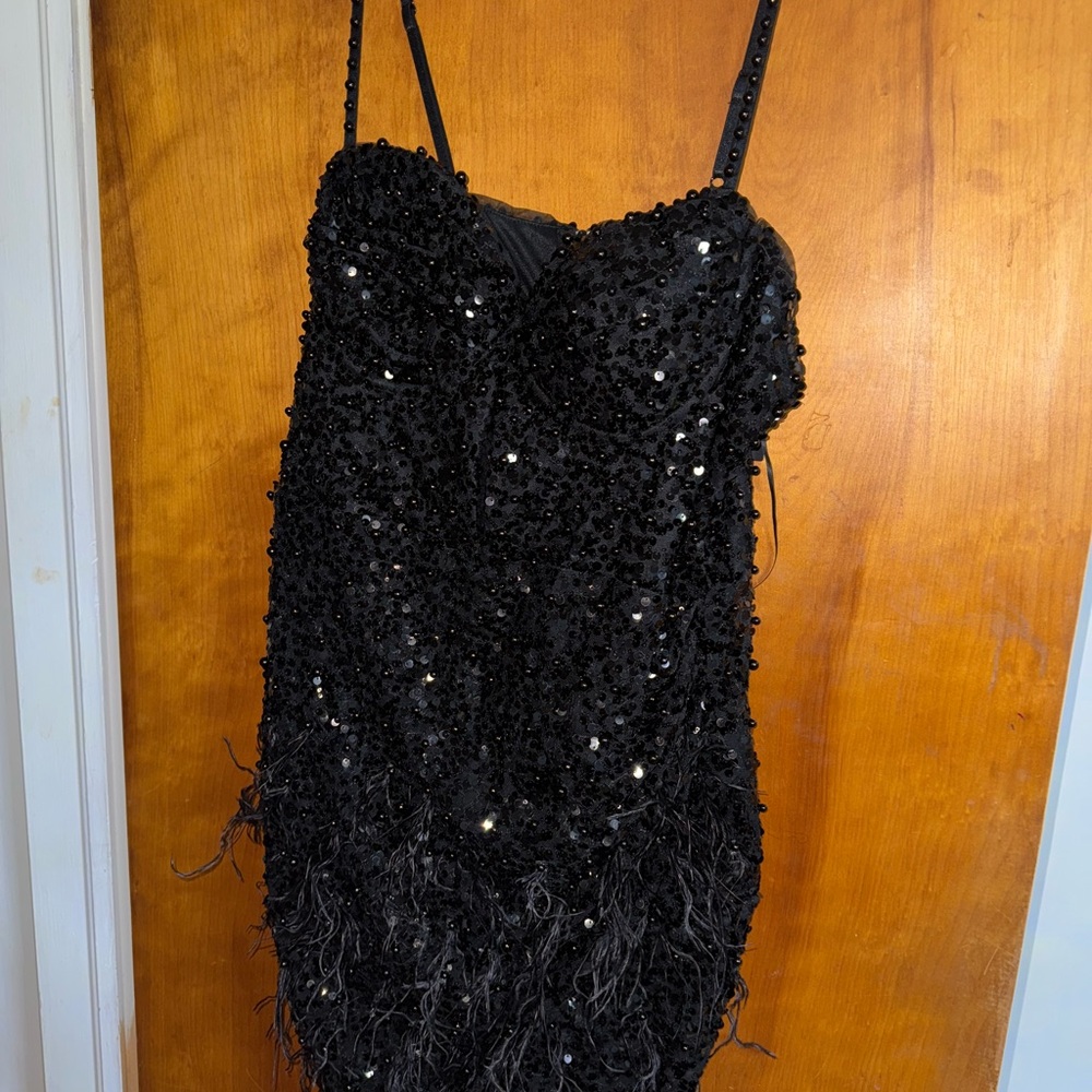 Fashion Nova Black Sequin Mini Dress